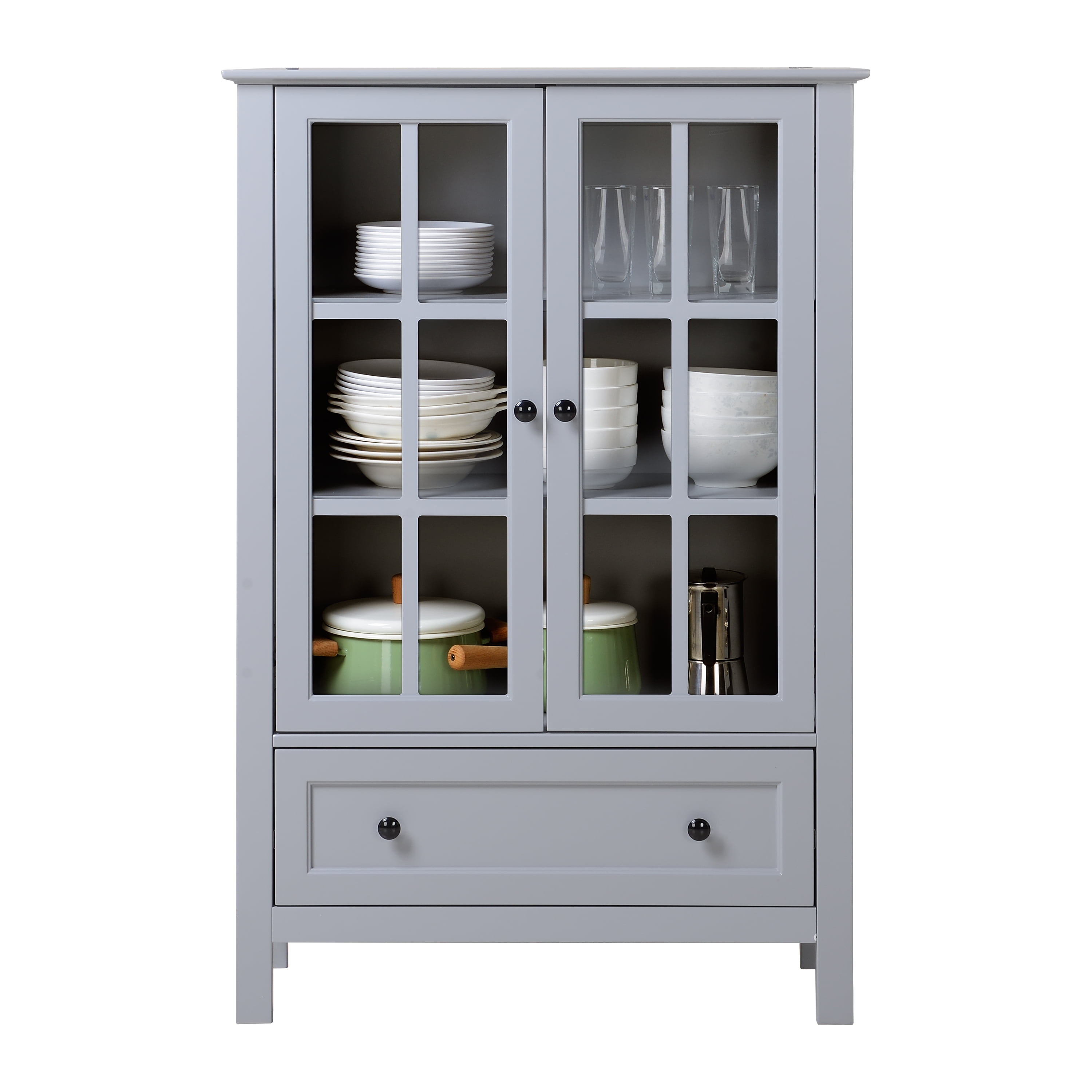 Homestar 2 door cheap glass storage cabinet