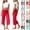 19# Red, variant on Fold over Gaucho Pants for Women Wide Leg Coral Capri Pants Elastic Low Waisted Yoga Leggings Stretchy Summer Casual Culottes White M