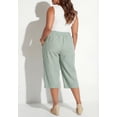 thumbnail image 2 of Catherines Women's Plus Size Flat Front Linen Capri, 2 of 6