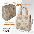 thumbnail image 3 of Pioneer Flower Floral Print Pattern Insulated Lunch Bag for Women & Adults,Large Portable Soft Cooler Lunch Bag,Thermal Food Storage Tote with Pearl Cotton,8.66L,8.75x5.75x9.5 Inch, 3 of 6