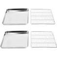 thumbnail image 2 of Baking Sheet & Rack Set [2 Sheets + 2 Racks], 18/0 Stainless Steel Cookie Pan with Cooling Rack, Size 16 x 12 x 1 Inch, Non Toxic & Heavy Duty & Easy Clean, 2 of 7