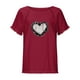 thumbnail image 4 of Blusa de manga corta con estampado regular de flecos y cuello redondo de algodón y cáñamo para mujer OAVQHLG3B Store  lin121212, 4 of 5