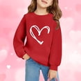 thumbnail image 2 of Staki Girls Valentine Shirt Kids Valentine Shirt Girls Valentines Shirts Cute Heart Graphic Long Sleeve Tee Tops 1-6Y(Sky Blue,1-2 Years), 2 of 4