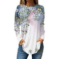 thumbnail image 2 of Texiao Women's 2025 Popular Printed Casual Loose Daily Round Neck Long Sleeved T Shirt, 2 of 5