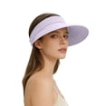 thumbnail image 2 of Sun Visor Hats for Women Solid Color Large Brim Sun Hat Outdoor Travel Cycling Hat Sun Protection, 2 of 5