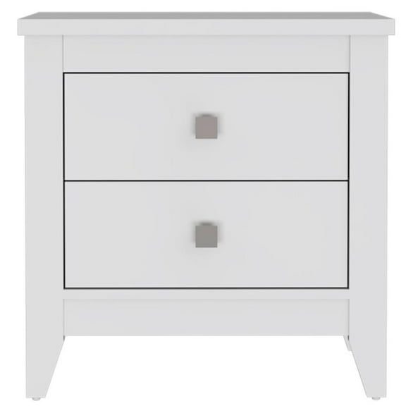 Atlin Designs Engineered Wood Nightstand For Bedroom in White Finish