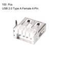 thumbnail image 2 of Uxcell 4-Pin DIP 90 Grados Ángulo Recto 2.0 Tipo A Puerto USB Femenino PCB 100 Contar, 2 of 3