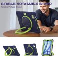 thumbnail image 5 of For iPad Air 11 inch M3 2025/M2 2024 Case, 360 Rotatable Handle Stand, Shoulder Strap, Drop-Proof Design, NavyBlue Lime, 5 of 7