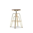 thumbnail image 3 of Linon Farhart Bar Stool with Adjustable Height & Swivel, Aged Walnut, 3 of 9