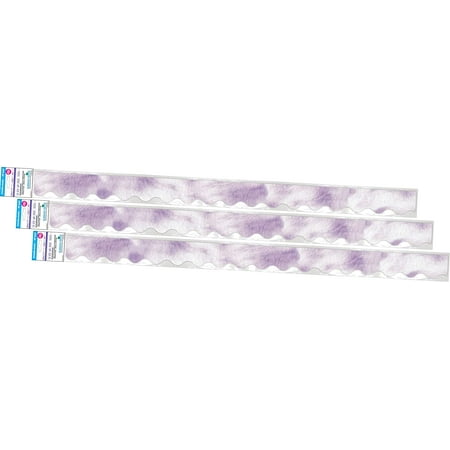 UPC: 0704068043350 | Barker Creek Double-Sided Scalloped Border 3-Pack  Purple Tie-Dye  Decorate Galore with 117  of Scalloped Border  Coordinating Designs Printed On Both Sides for Twice The Value  2.25  x 117  (4335)