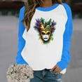 thumbnail image 3 of Uootdi Mardi Gras Long Sleeve Shirts for Women Crewneck Funny Carnival Themed Graphic Tops Mardi Gras New Orleans Festival Purple Sweatshirt for women Gift, 3 of 6