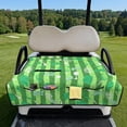 thumbnail image 3 of COEQINE Universal Golf Cart Seat Cover for 2-Seaters, Folds Like a Bag with Handle, 51.2x30.3 Inch Fit for EZGO/Yamaha/Club Car, 4-Pocket, Machine Washable, Green Stripes Golf Pattern, 3 of 8