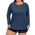 thumbnail image 2 of Sun Protection Clothing Women Sun Protection Long Sleeve Swim Tops Lightweight Hiking Athletic Shirt, 2 of 5