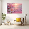 thumbnail image 3 of Pink Plumeria Blush Sunset Pink Sand Beach Framed Canvas Art Prints for Office Bedroom Apartment Decor, Ready to Hang12"L x 8"W, 3 of 10