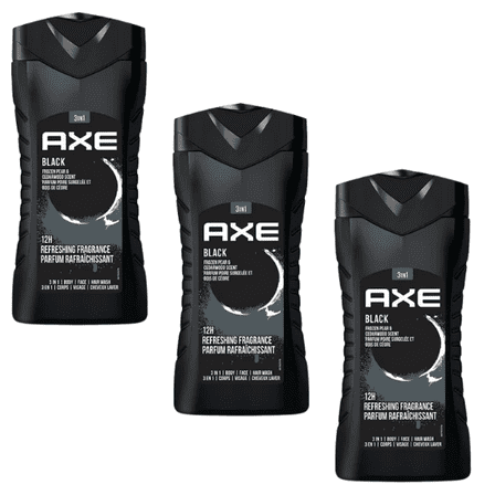 Axe Black 3‑in‑1 Shower Gel for Men – Frozen Pear and Cedarwood, 250 ml Pack of 3