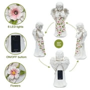 Solar Angel Garden Statue, Outdoor Angel Figurine with Light, Easter Garden Decor, Memorial Cemetery Decoration for Grave Yard Patio, Sympathy Gifts for Mom Grandma Women
