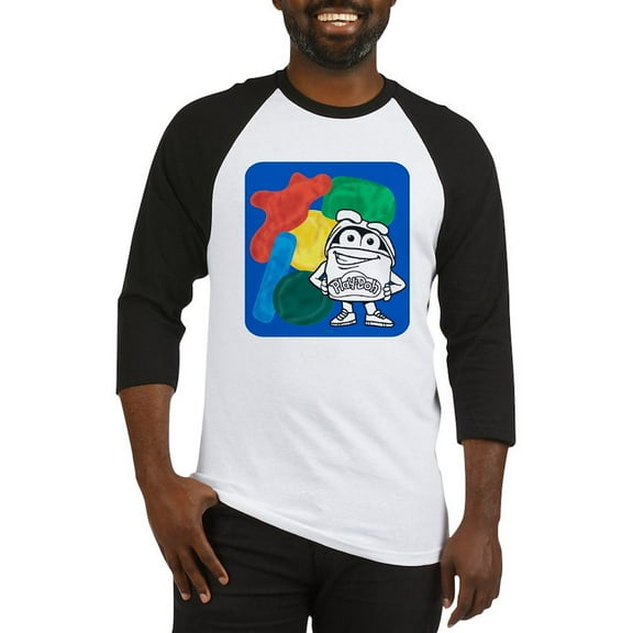 CafePress - Play Doh Can Splatter Baseball Jersey - Cotton Baseball Jersey, 3/4 Raglan Sleeve Shirt