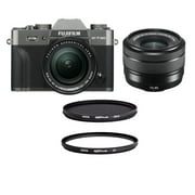 Fujifilm X-T30 Mirrorless Camera with XF 18-55mm f/2.8-4 R LM OIS Lens Charcoal Silver - With Hoya 58mm HMC Multi-Coated UV Lens Filter, Hoya 58mm HMC