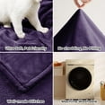 thumbnail image 5 of Imperial Rooms Fleece Bed Blanket, 310 GSM Microfiber, Lightweight, Warm, Soft, Machine Washable, Purple, Queen, 5 of 14