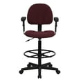 thumbnail image 5 of Flash Furniture Bruce Burgundy Fabric Drafting Chair with Adjustable Arms (Cylinders: 22.5''-27''H or 26''-30.5''H), 5 of 6