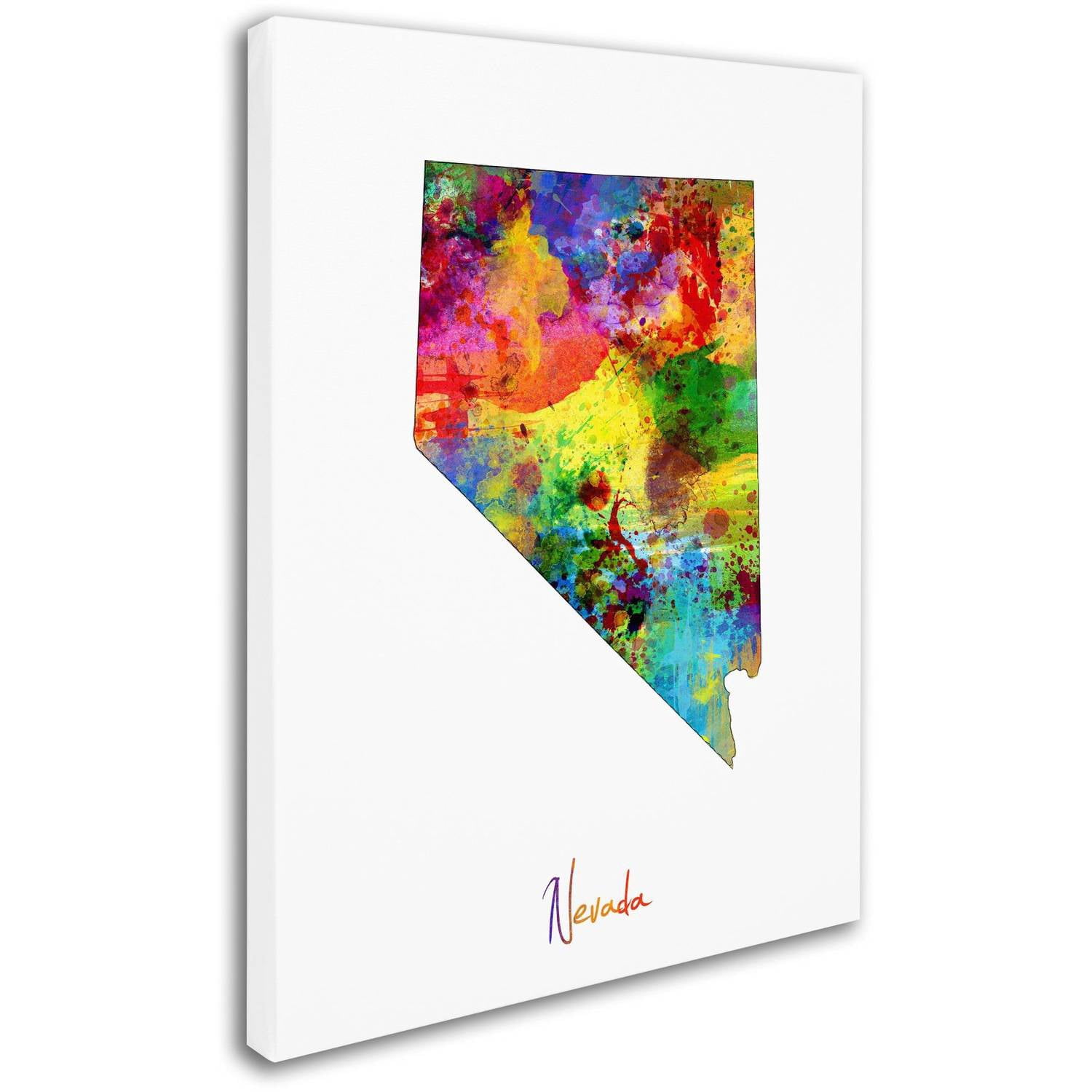 Trademark Fine Art "Nevada Map" Canvas Art by Michael Tompsett