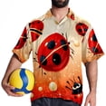 thumbnail image 4 of Seven Starred Ladybird Men's Short Sleeve Casual Printed Button Down Beach Shirts, 4 of 6