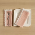 thumbnail image 6 of Fingercraft Cloth Napkin, Soft Quality Cotton Linen Blend Fabric, Dinner Napkins with Premium White Lace, 6 Pack, 20”x20” Pink, 6 of 8