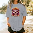 thumbnail image 4 of NuoCaiYun Womens Plus Size Tshirt Graphic Tees Crew Neck Summer Short Sleeve Loose Fit Tops, 4 of 6