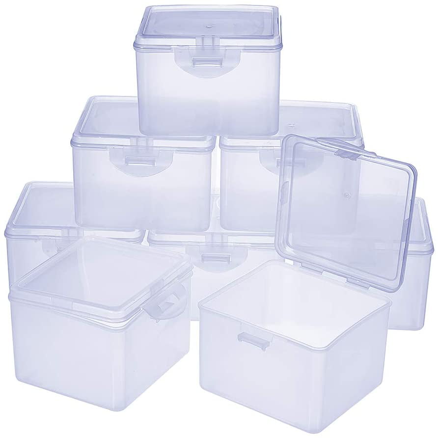 8pcs Mini Plastic Storage Containers Clear small boxes Jewelry box Food Pots 