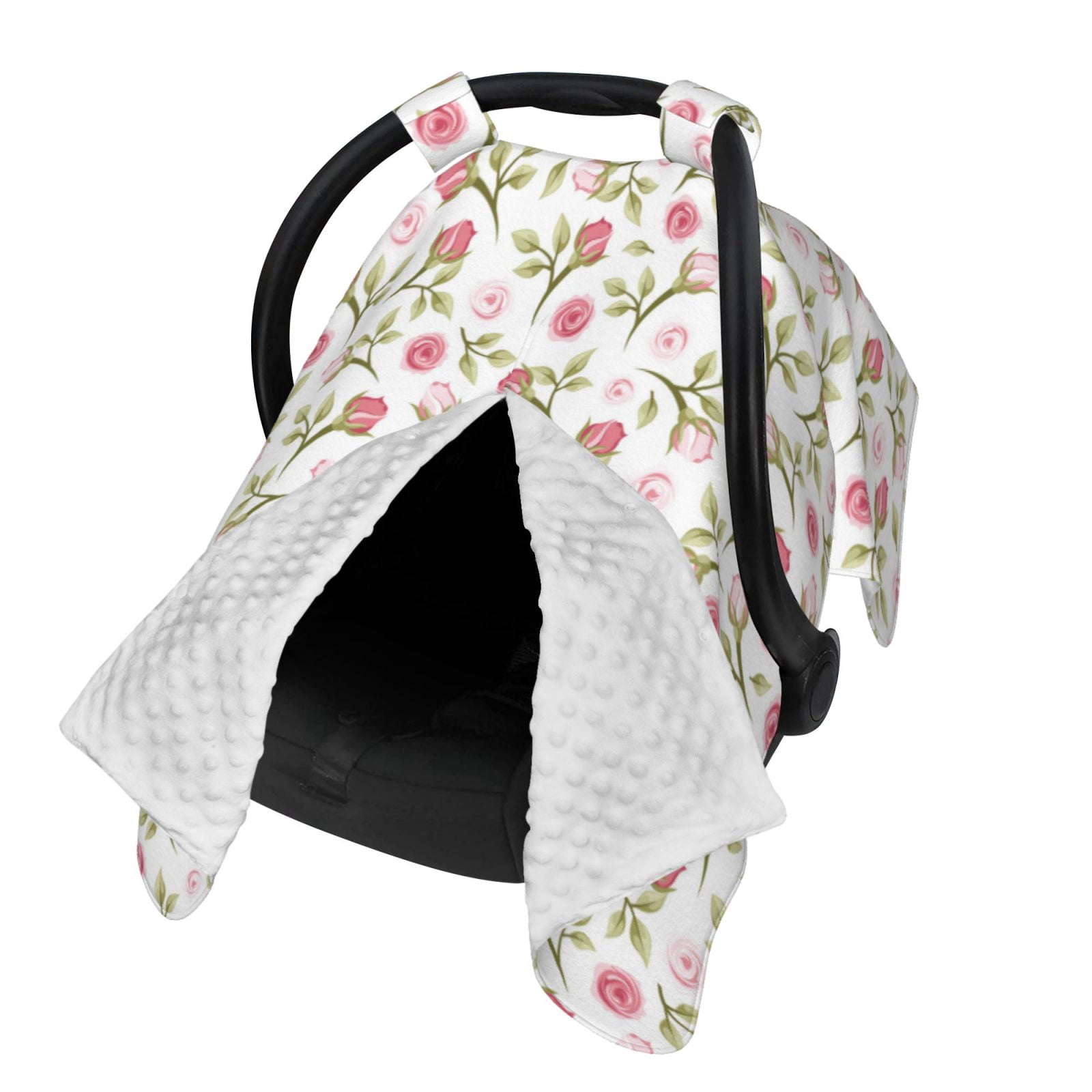 Naloa Rose Flowers Baby Car Seat Cover, Breathable Baby Carrier Cover, Multiuse Baby Carrier Cover & Nursing Breastfeeding Cover