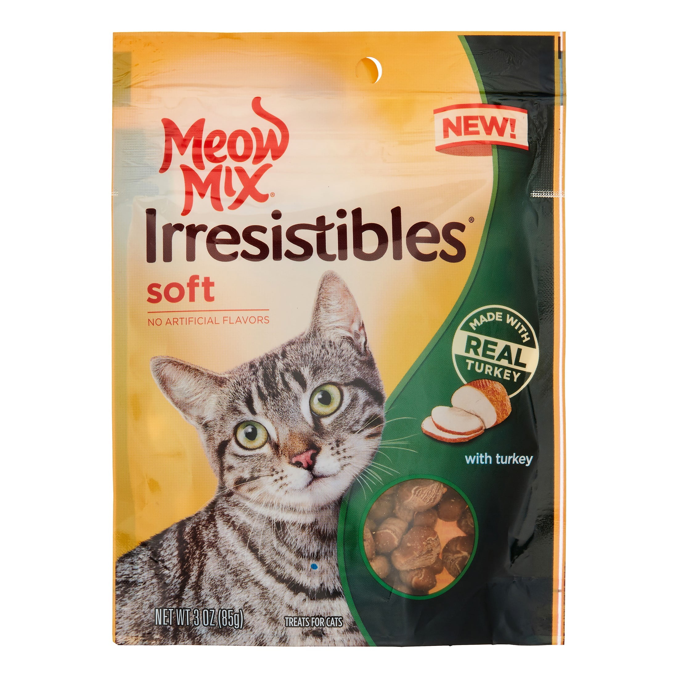 Meow Mix Irresistibles Cat Treats, Soft With Real Turkey Dry Walmart