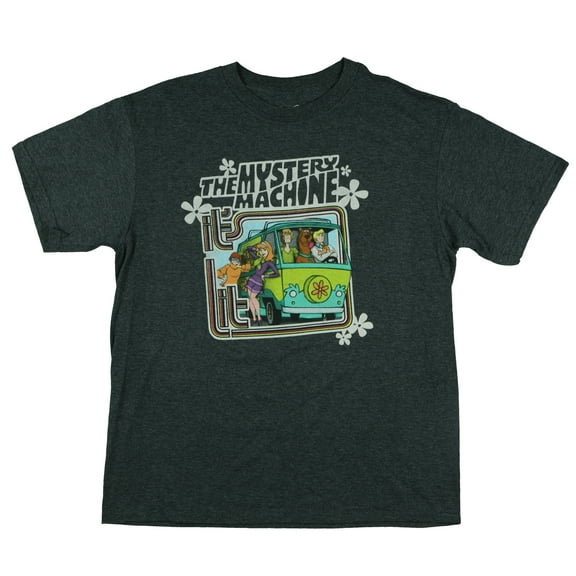 Scooby Doo Boys' T-Shirt The Mystery Machine Psychedelic Designed Kids Tee