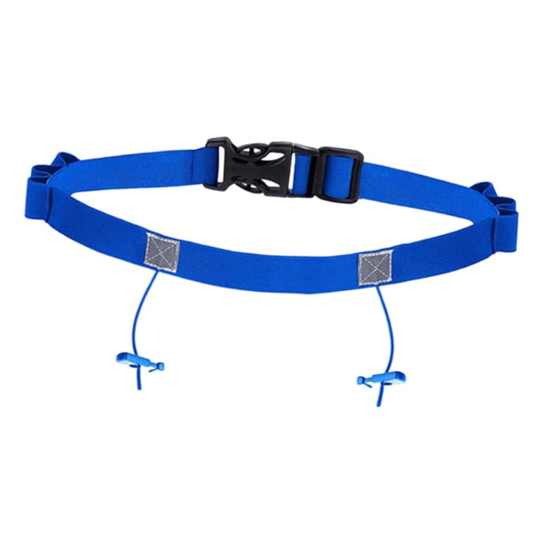 Cinturón con 6 presillas de gel, reflectante, ajuste universal, accesorio, longitud 90 cm, para 5 personas. Azul