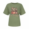 thumbnail image 4 of Odeerbi Womens Tops Going Out Tops 2025 Casual Thanksgiving Print Pullover Short Sleeve T-Shirt Shirt Green, 4 of 7