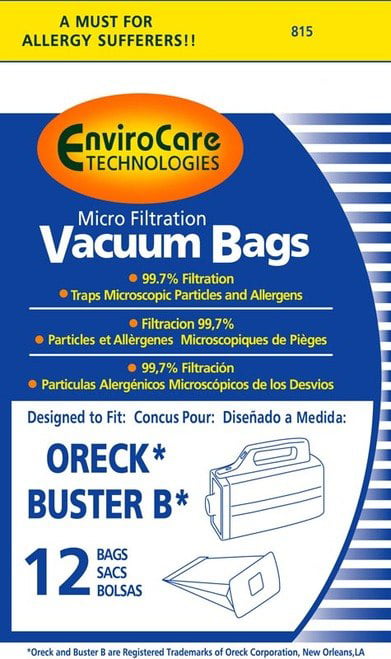 12 Pack Oreck XL Buster B Canister Vacuum Bags PKBB12DW Housekeeper Bag 