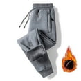 LLIMED Fleece Sweatpants Men Zipper Pockets Mens Jogging Casual Pants