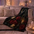 thumbnail image 6 of Mysterious Raven and Lantern Nocturne with Deep Red Roses, Warm Flannel Blanket for Living Room and Reading Nook, Bird Lovers Friendship Gift, Artistic Home Decor, 6 of 9