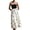 White, variant on Women's Summer Sleeveless Swing Sundress Polka Dot Print Patchwork Strapless A-Line Maxi Dress White L (Beach Vacation Outfits Women)