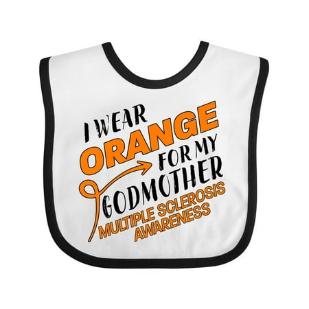 

Inktastic I Wear Orange for My Godmother- Multiple Sclerosis Awareness Gift Baby Boy or Baby Girl Bib
