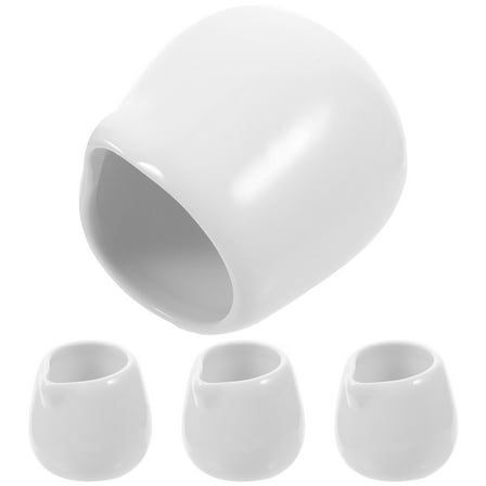 ifundom Mini Porcelain Creamer Cups with Spout 4pcs Set Simple Style for Coffee Tea Dinner Party
