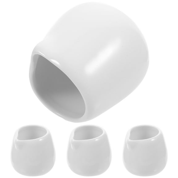 ifundom Mini Porcelain Creamer Cups with Spout 4pcs Set Simple Style for Coffee Tea Dinner Party