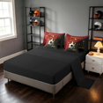 thumbnail image 5 of Manfei Cartoon Soccer King Bedding, Sports Football Print King Bed in a Bag, Maroon Forest Gold, Black Reversible 7pcs, 5 of 6