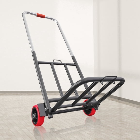 LCOKEIY 175lb Capacity Folding Dolly Cart with Wheels and Telescoping Handle for Household, Heavy Duty Hand Truck Portable Luggage Cart
