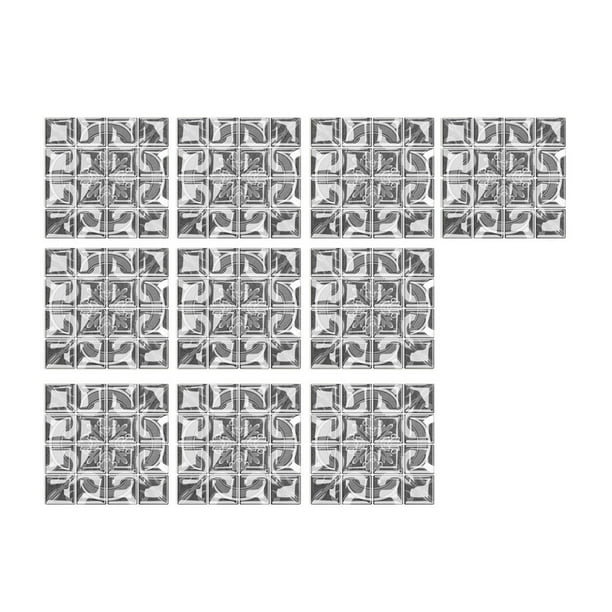 Fiudx Pegatinas de Cristal 3D para Azulejos, Decoración de Pared Autoadhesiva, Diseño Despegable, Resistentes Al Calor y Fáciles de Limpiar, Decoración para Cocina y Baño, Sin Necesidad de Herramient