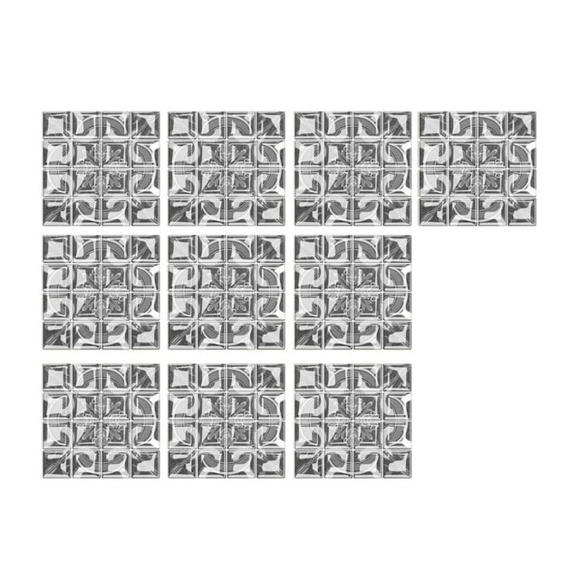Fiudx Pegatinas de Cristal 3D para Azulejos, Decoración de Pared Autoadhesiva, Diseño Despegable, Resistentes Al Calor y Fáciles de Limpiar, Decoración para Cocina y Baño, Sin Necesidad de Herramient