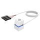 thumbnail image 1 of Interruptor De Alimentación Luces LED azules PC Computadora de escritorio Interruptor de encendido y apagado Cable de extensión (Blanco 2m), 1 of 8
