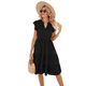 thumbnail image 1 of Vestido de Verano para Mujer, con Mangas con Volantes y Escote en V, Midi, Negro, Talla XL, 1 of 6