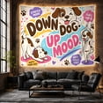 thumbnail image 6 of Down Dog Up Mood Cartoon Dogs in Yoga Poses, Cheerful Illustration Style for Dog Lovers, Dog Yoga Wall Art Birthday Gift, Tapestry Wall Hanging for Yoga Room and Dorm, 6 of 7