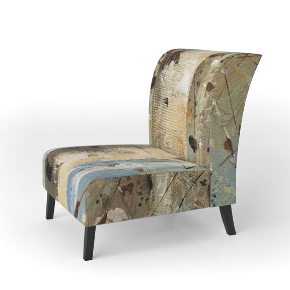Designart "White Birch Forest I" Upholstered Modern Farmhouse Accent Chair - Arm Chair