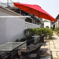 thumbnail image 1 of Costway 8ft Wall-Mounted Umbrella Telescopic Folding Tilt Sun Shade Burgundy, 1 of 10